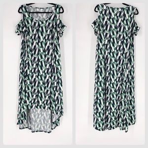 NY Collection Cold Shoulder High Low Dress